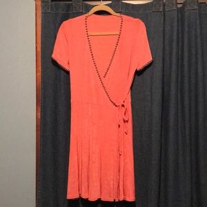 Double D Brand Ranch Wear- Coral Wrap Dress Medium